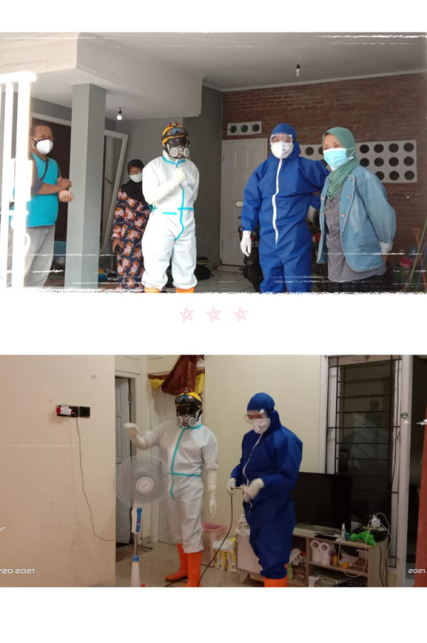 Spraying ozon oleh destana dirumah warga yang mempunyai bayi dan bumil, Padukuhan Gempol